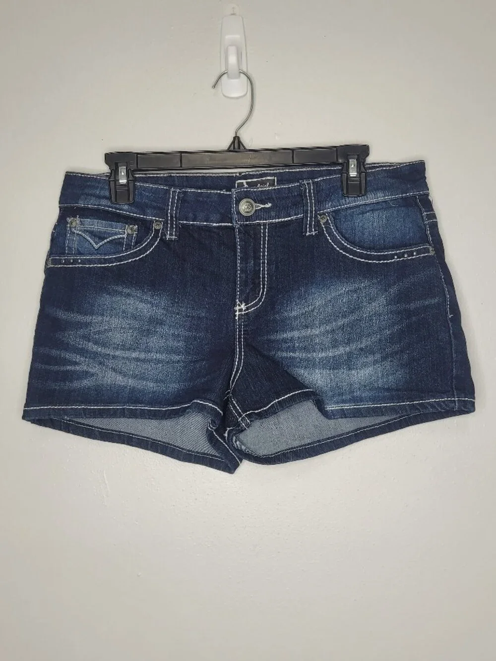 Y2k soundgirl micro mini wings studded grunge biker shorts size 15